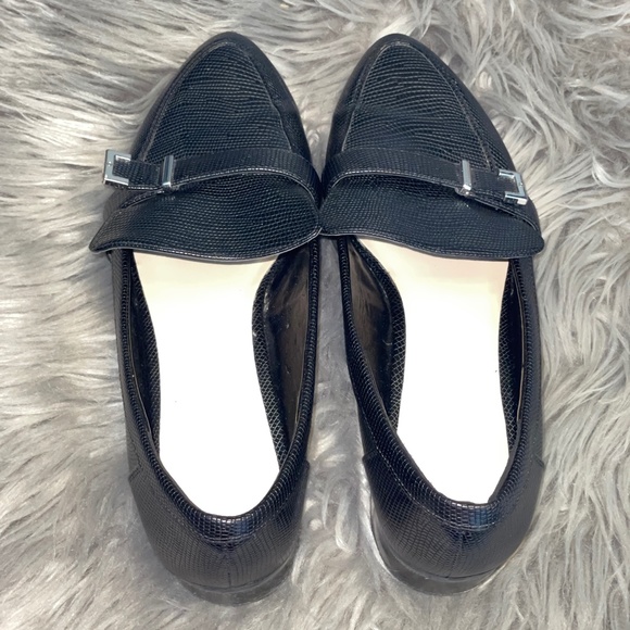 EUC Nine West Naroo Black Gator Embossed Smoking Loafer Size 11 - Picture 7 of 9